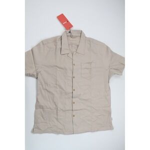 Birddogs Tech Linen Shirt XL Beige Rayon Linen Blend Casual Summer